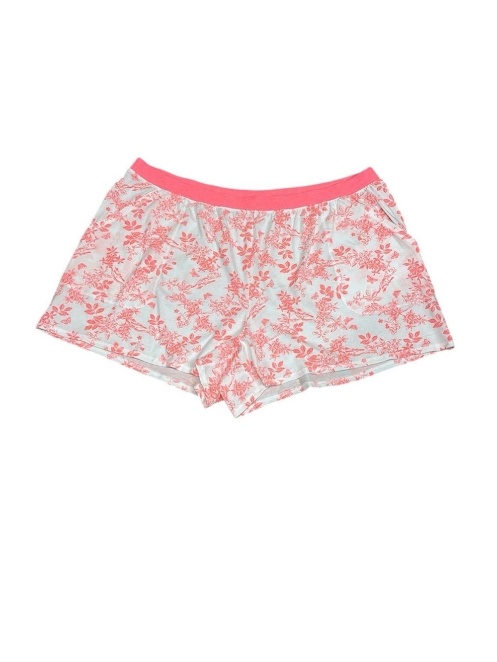 Cacique Comfy Cotton Printed PJ Pajama Shorts 26/28 Pink White